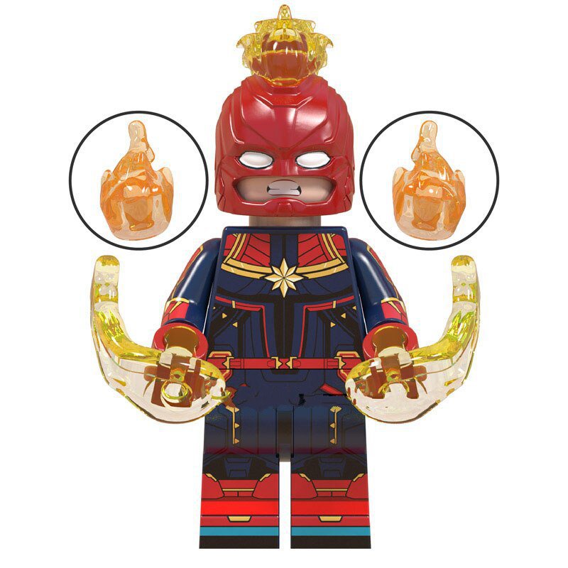 Captain Marvel With Red Helmet Costume Avengers Endgame Super Hero Lego Minifigure Toy