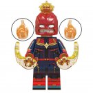 Captain Marvel With Red Helmet Costume Avengers Endgame Super Hero Lego Minifigure Toy