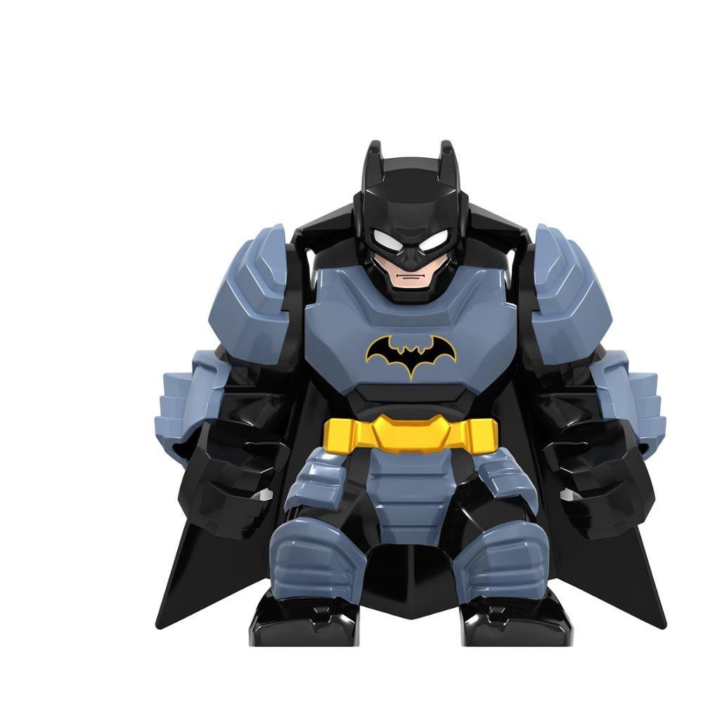 Big Size Batman Cyan Armor Super Hero Lego Minifigure Toy