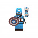 Light Blue Captain America Custom Marvel Super Hero Lego Minifigure Toy