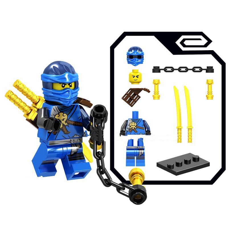 Jay With Chain Weapon Ninjago Stack Super Hero Lego Minifigure Toy