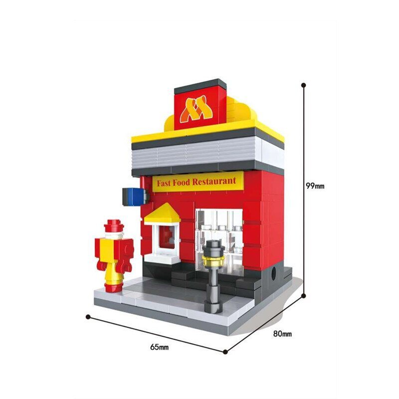 Fast Food Restaurant Mini City Street Famous Building Company Lego Minifigure Toy