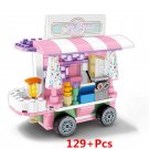 Ice Cream Store Portable Selling Car Mini Street View Lego Minifigure Toy
