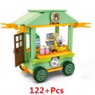 Milk Tea Shop Portable Selling Car Mini Street View Lego Minifigure Toy