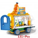 Soft Drink Shop Portable Selling Car Mini Street View Lego Minifigure Toy