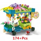 Florist Portable Selling Car Mini Street View Lego Minifigure Toy