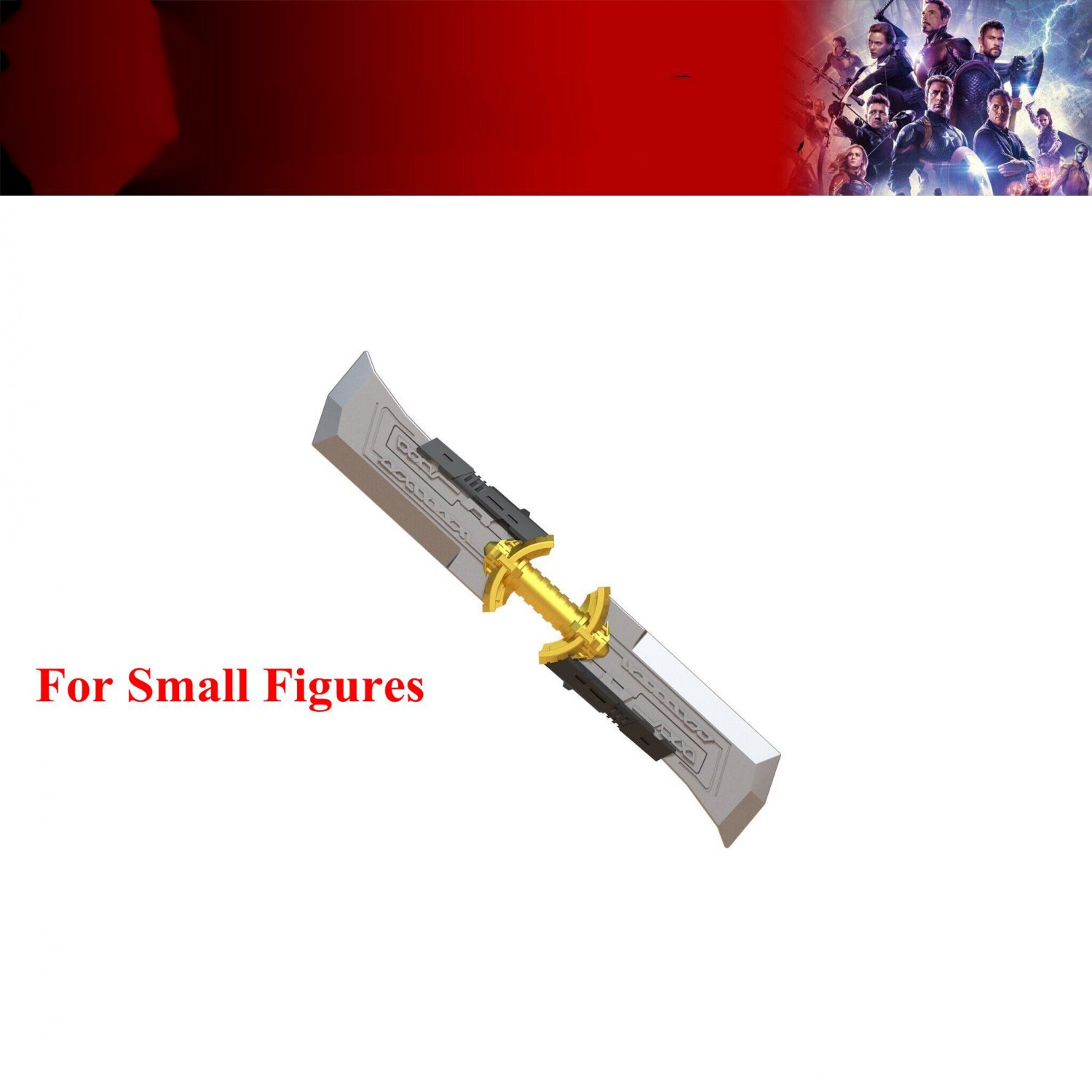 Weapon Double-edged Sword For Small Figure Super Hero Lego Minifigure Toy