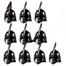 10pcs Helmet-003 Medieval Weapon Rome Warriors Helmet Sword Military Swat Police Lego Minifigure Toy