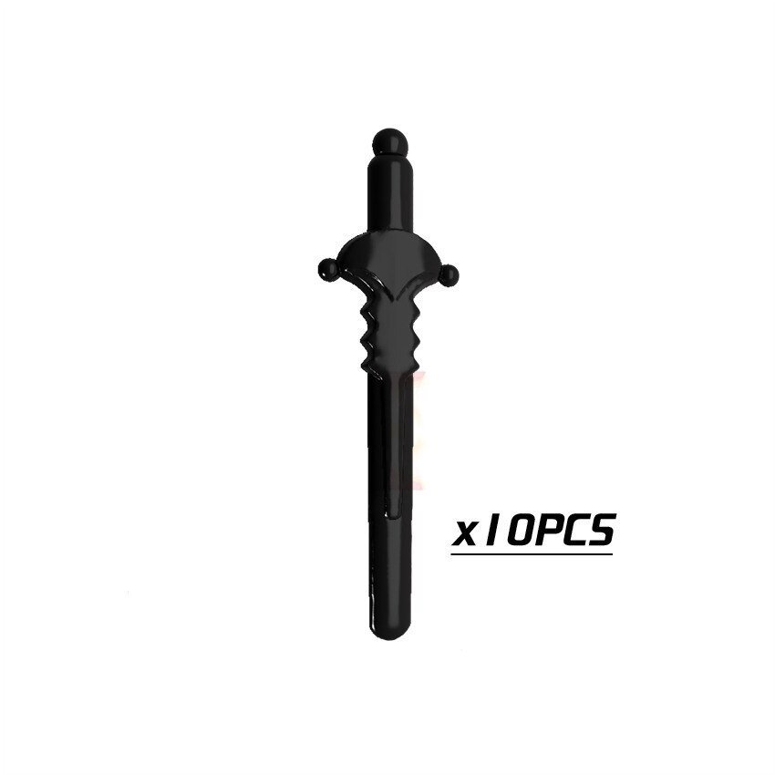 10pcs Sword-002 Medieval Weapon Rome Warriors Helmet Sword Military Swat Police Lego Minifigure Toy