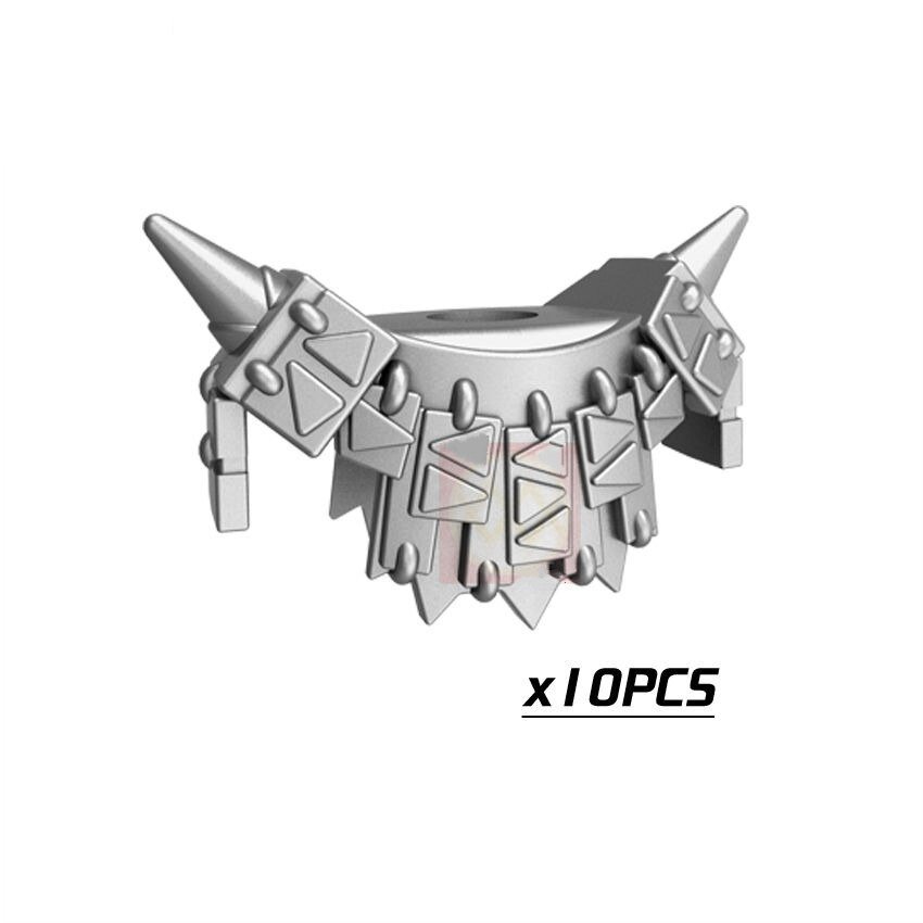 10pcs Silver Armor 005 Medieval Weapon for Roman Knight Spartan Warrior Army Lego Minifigure Toy