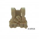 10pcs Brown-004 Gunner Vest Soldier Military Swat UK USA German Army Lego Minifigure Toy