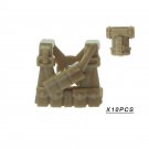 10pcs Brown-007 Gunner Vest Soldier Military Swat UK USA German Army Lego Minifigure Toy