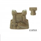 10pcs Brown-008 Gunner Vest Soldier Military Swat UK USA German Army Lego Minifigure Toy