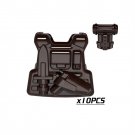 10pcs Black-003 Gunner Vest Soldier Military Swat UK USA German Army Lego Minifigure Toy