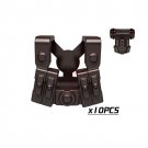 10pcs Black-007 Gunner Vest Soldier Military Swat UK USA German Army Lego Minifigure Toy