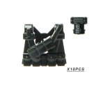 10pcs Black-010 Gunner Vest Soldier Military Swat UK USA German Army Lego Minifigure Toy