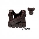 10pcs Black-012 Gunner Vest Soldier Military Swat UK USA German Army Lego Minifigure Toy