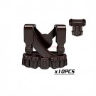 10pcs Black-013 Gunner Vest Soldier Military Swat UK USA German Army Lego Minifigure Toy