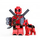 Red Deadpool With Dog Custom Super Hero Lego Minifigure Toy