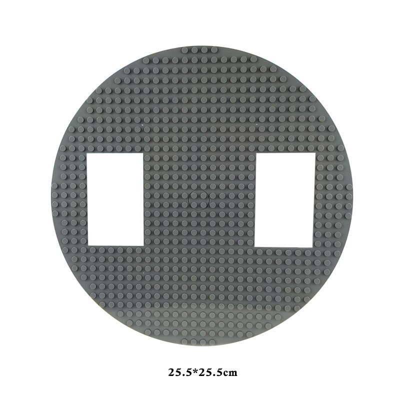Grey Round Parking Lot Base Plate Lego Minifigure Toy