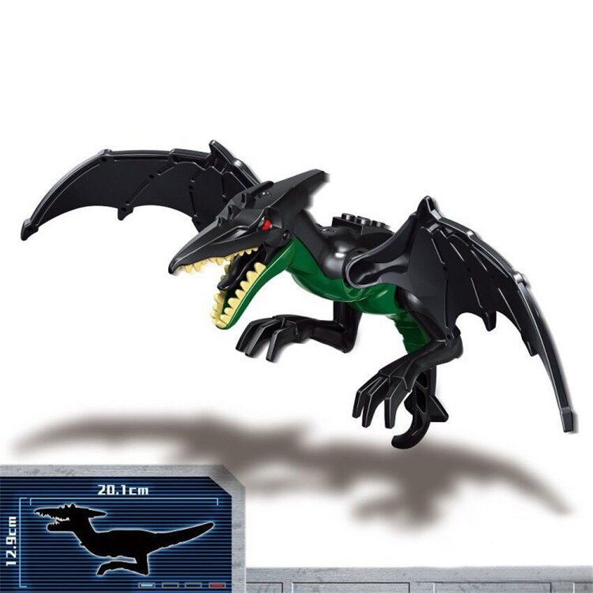 Black Pteranodon Dinosaur Big Jurassic World Lego Minifigure Toy