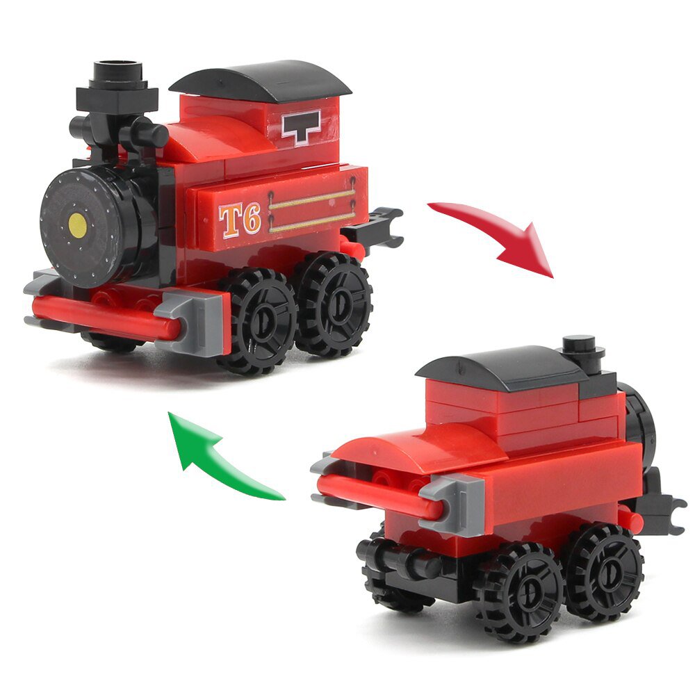 2in1 Red Fillers Trains Cabins Engine Lego Minifigure Toys