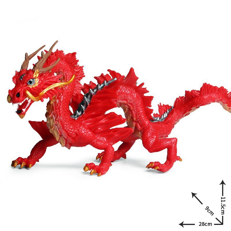 Red Big Size Chinese Mythological Dragon Animal Lego Minifigure Toy