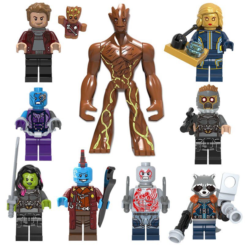 8pcs Star Lord Drax Guardians of the Galaxy Super Hero Lego Minifigure Toy