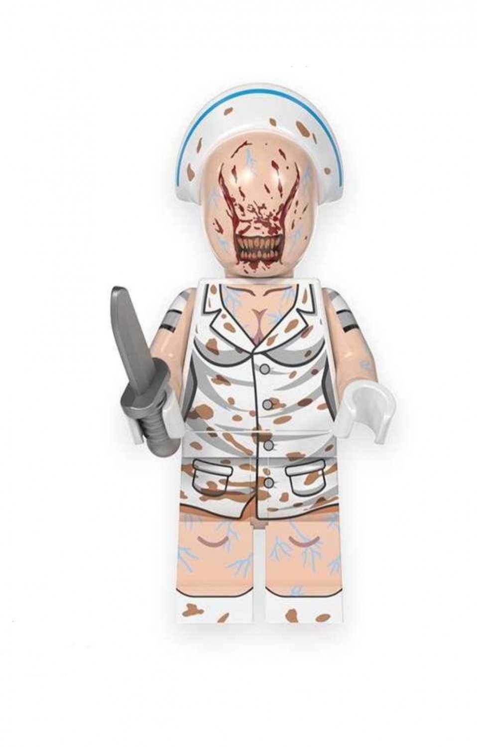 Bubble Head Nurse From Silent Hill Lego Minifigure Toy Horror Halloween