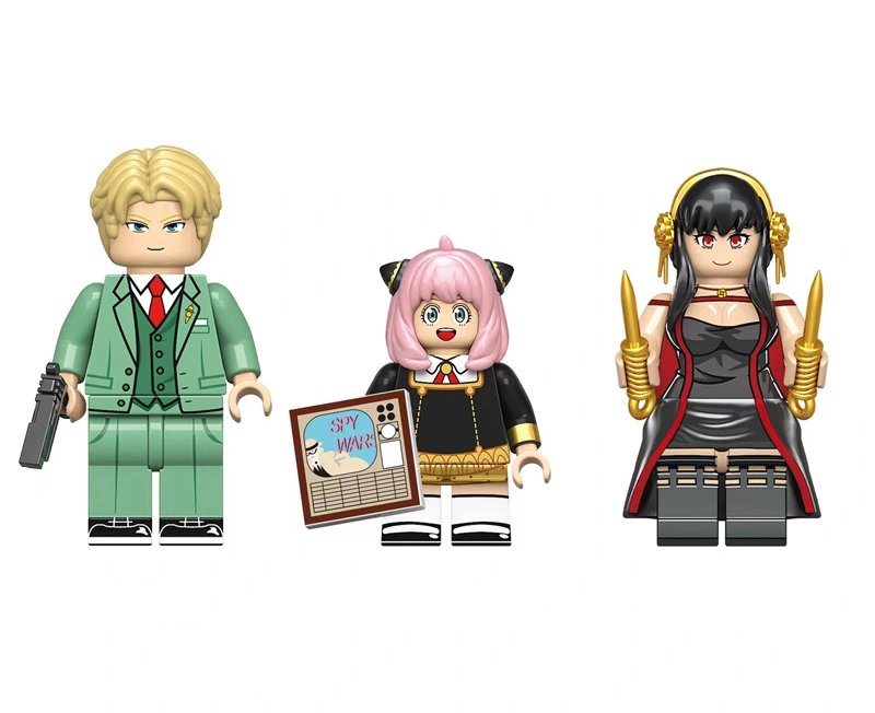 3pcs Loid Yor Anya Forger Spy x Family Lego Minifigure Toy