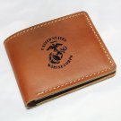 Laser Engraved Leather Wallet gift for him USMC marines semper fi