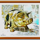 Piggy art draw/painting set super cute, downloadable print set of 4