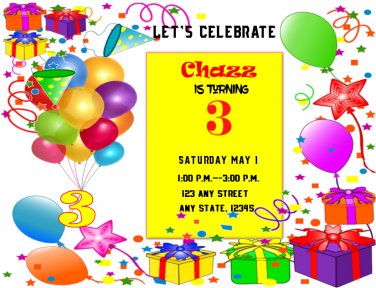 Balloon Fun Invitation