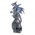 Mystical Jeweled Dragon And Skull Figurine