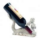 White Seaside Mermaid Wine Bottle Holder Kitchen Bar Beach Nautical Decor Gift