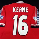 Manchester united 1998 1999 2000 shirt jersey keane short sleeve manchester 98 99 00