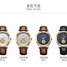 2018 Classic Ultra-thin Men's Watch with 2 Dials Mechanical Waterproof Wristwatch Leather Band