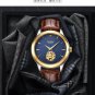 2018 Classic Ultra-thin Men's Watch with 2 Dials Mechanical Waterproof Wristwatch Leather Band