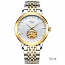 2018 Classic Ultra-thin Men's Watch with 2 Dials Mechanical Waterproof Wristwatch Steel Band Watch