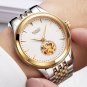 2018 Classic Ultra-thin Men's Watch with 2 Dials Mechanical Waterproof Wristwatch Steel Band Watch