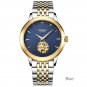2018 Classic Ultra-thin Men's Watch with 2 Dials Mechanical Waterproof Wristwatch Steel Band Watch