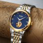 2018 Classic Ultra-thin Men's Watch with 2 Dials Mechanical Waterproof Wristwatch Steel Band Watch