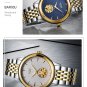 2018 Classic Ultra-thin Men's Watch with 2 Dials Mechanical Waterproof Wristwatch Steel Band Watch