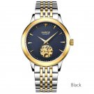 2018 Classic Ultra-thin Men's Watch with 2 Dials Mechanical Waterproof Wristwatch Steel Band Watch