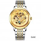Fashion Men's Leather Watch Double-sided Hollowing Mechanical Waterproof Watch