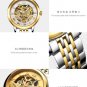 Fashion Men's Leather Watch Double-sided Hollowing Mechanical Waterproof Watch