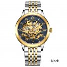 Fashion Men's Leather Watch Double-sided Hollowing Mechanical Waterproof Watch