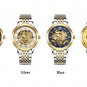 Fashion Men's Leather Watch Double-sided Hollowing Mechanical Waterproof Watch