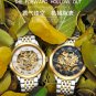 Fashion Men's Leather Watch Double-sided Hollowing Mechanical Waterproof Watch
