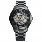 Fashion Men's Stainless steel Band Watch Double-sided Hollowing Mechanical Waterproof Watch